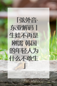弦外音·东亚解码丨生娃不再是刚需 韩国的年轻人为什么不敢生